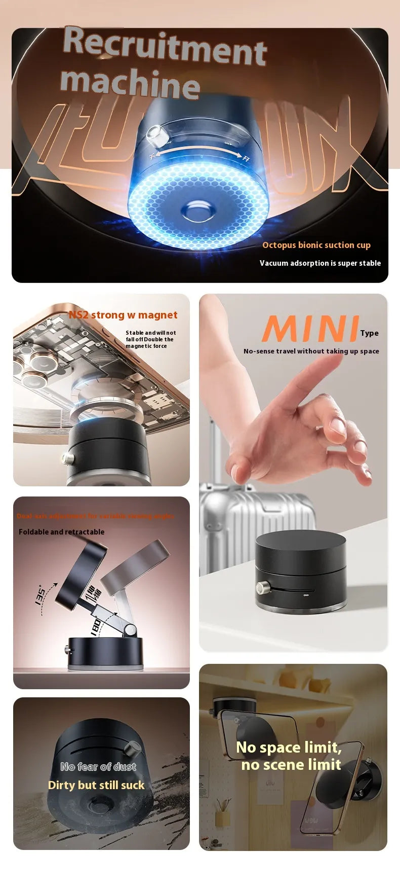 Multifunctional Double-Sided Magnetic Phone Holder