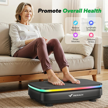 MERACH Bluetooth Vibration Fitness Plate with LED Lights