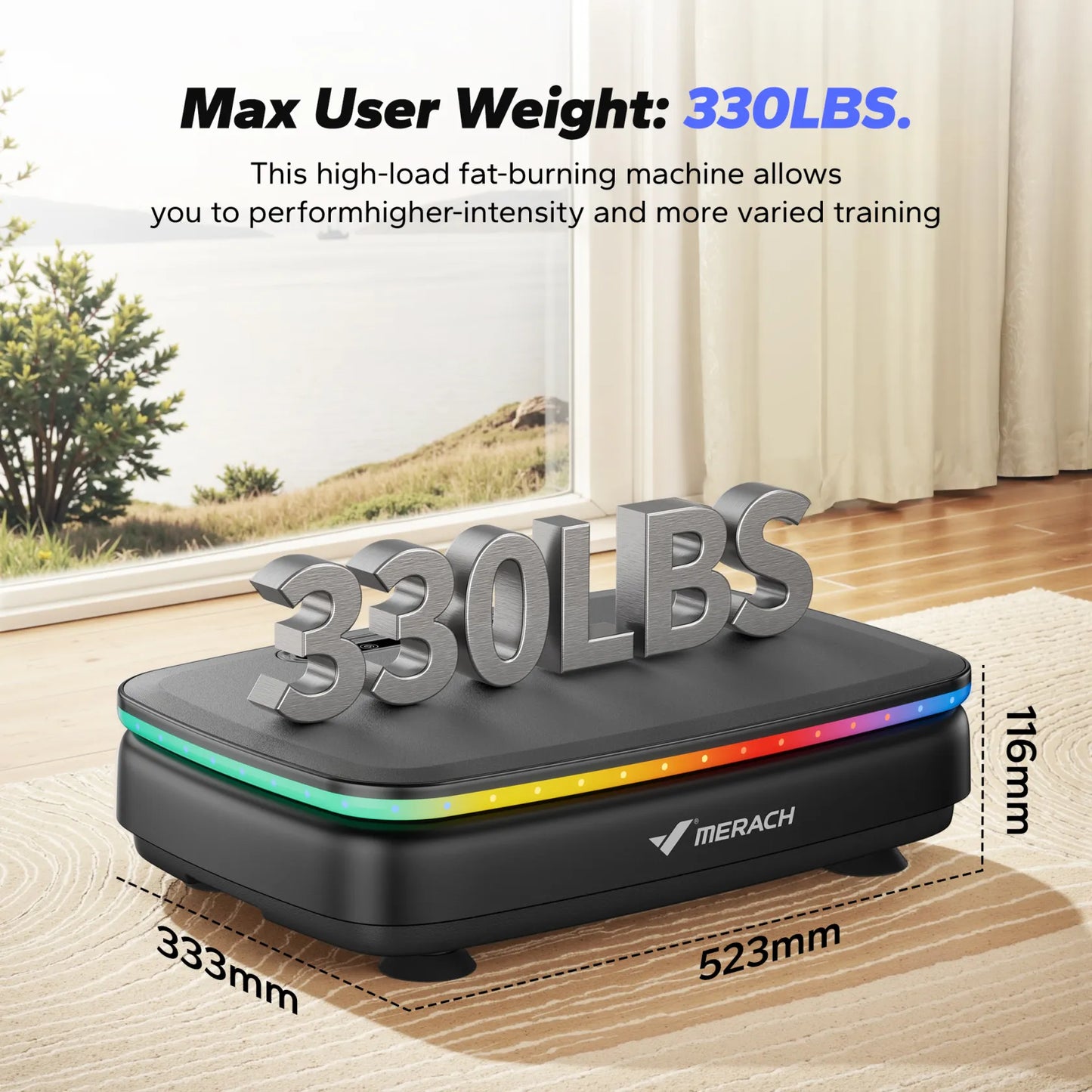 MERACH Bluetooth Vibration Fitness Plate with LED Lights
